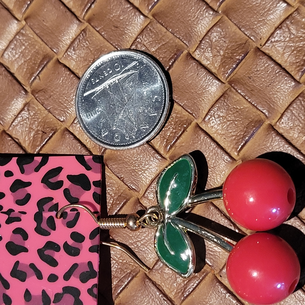 Betsey Johnson Retro Cherry Earrings - Picture 3 of 4